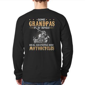 Real Grandpas Ride Motorcycles Back Print Long Sleeve T-shirt | Mazezy