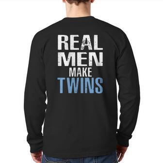 Real Men Make Twins For Father Essential Back Print Long Sleeve T-shirt | Mazezy