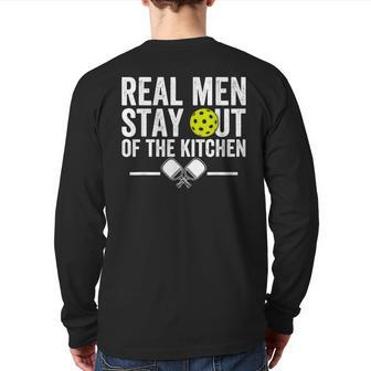 Real Stay Out Of The Kitchen Pickleball Vintage Back Print Long Sleeve T-shirt - Monsterry