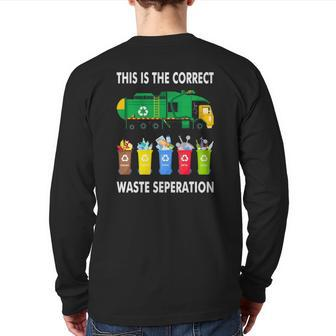 Recycling Trash Waste Separation Garbage Truck Back Print Long Sleeve T-shirt | Mazezy CA