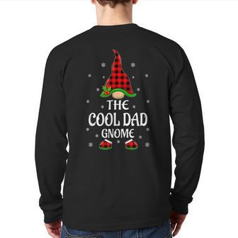Red Buffalo Plaid Matching The Cool Dad Gnome Christmas Back Print Long Sleeve T-shirt | Mazezy