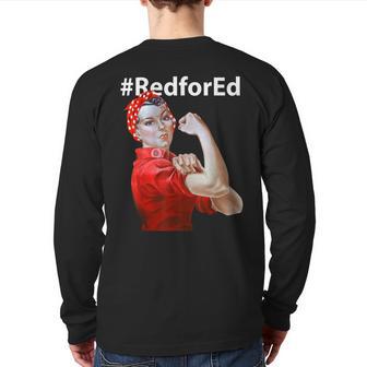 Red For Ed Rosie The Riveter Back Print Long Sleeve T-shirt - Monsterry DE