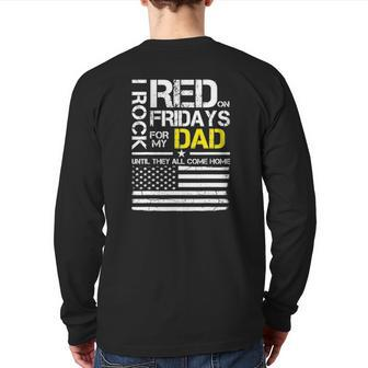 Red Friday Military Son Wear Red For My Dad Back Print Long Sleeve T-shirt | Mazezy
