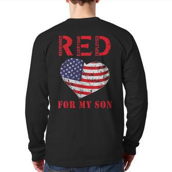 Red Friday For My Son Remember Everyone Deployed Military Back Print Long Sleeve T-shirt - Monsterry AU