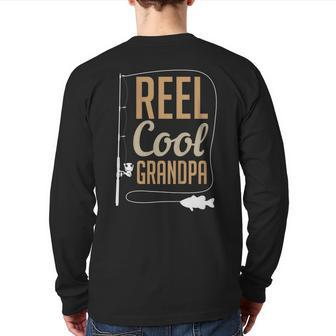 Reel Cool Grandpa Father's Day Fishing Present Back Print Long Sleeve T-shirt | Mazezy AU