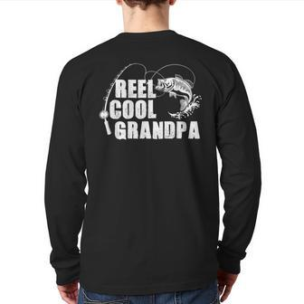 Reel Cool Grandpa Fishing For Dad Or Grandpa Back Print Long Sleeve T-shirt | Mazezy DE