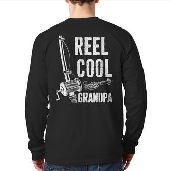 Reel Cool Grandpa Fishing Father's Day Back Print Long Sleeve T-shirt | Mazezy