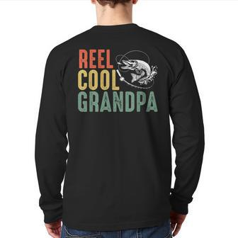 Reel Cool Grandpa For Grandpa And Grandfather Back Print Long Sleeve T-shirt | Mazezy CA