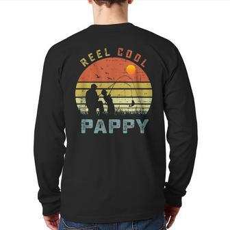 Reel Cool Pappy Fathers Day For Fishing Dad Back Print Long Sleeve T-shirt | Mazezy