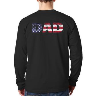 Regular Dad Trying Not To Raise Liberal American Usa Flag Back Print Long Sleeve T-shirt | Mazezy