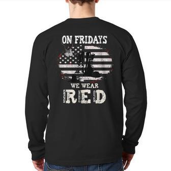 Remember Everyone Deployed Red Friday Military Back Print Long Sleeve T-shirt - Monsterry