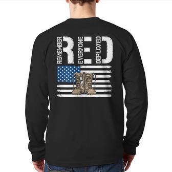 Remember Everyone Veteran Deployed Red Friday Back Print Long Sleeve T-shirt - Monsterry