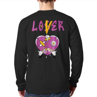 Retro 1 Brotherhood Loser Lover Heart Dripping Shoes Back Print Long Sleeve T-shirt - Monsterry UK