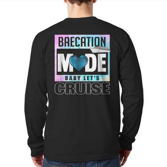 Retro Baecation Mode Baby Let's Cruise Love Vacation Couples Back Print Long Sleeve T-shirt - Monsterry