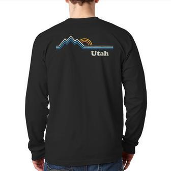 Retro Utah T Vintage Sunrise Mountains Back Print Long Sleeve T-shirt - Monsterry