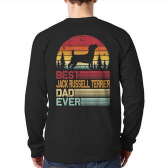 Retro Vintage Best Jack Russell Terrier Dad Ever Fathers Day Back Print Long Sleeve T-shirt | Mazezy