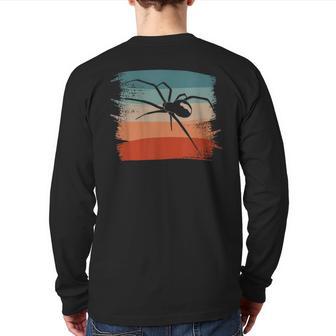 Retro Vintage Black Widow Spider Spiders Back Print Long Sleeve T-shirt - Monsterry CA