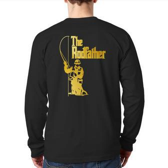 The Rodfather Fishing Father's Day Back Print Long Sleeve T-shirt | Mazezy