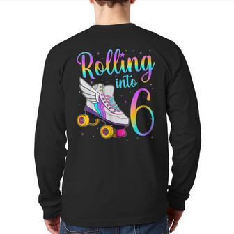 Rolling Into 6 Years Lets Roll I'm Turning 6 Roller Skates Back Print Long Sleeve T-shirt - Monsterry CA
