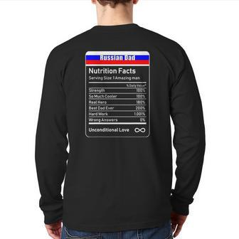 Russian Dad Nutrition Facts Fathers Day Back Print Long Sleeve T-shirt | Mazezy