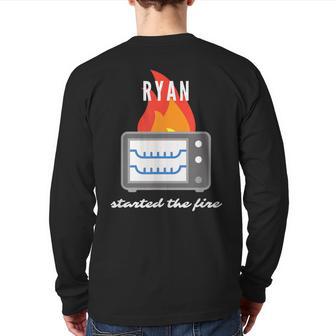 Ryan Started The Fire Fan Back Print Long Sleeve T-shirt - Monsterry UK