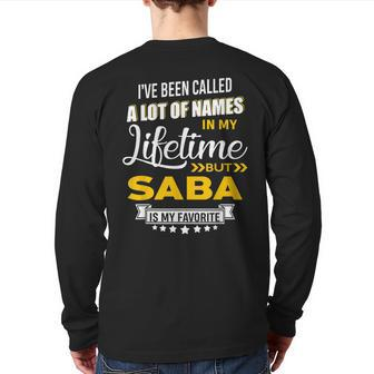 Saba Is My Favorite Name New Hebrew Grandpa Xmas Back Print Long Sleeve T-shirt | Mazezy