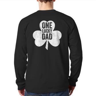 Saint Patrick's Day One Lucky Dad Back Print Long Sleeve T-shirt | Mazezy