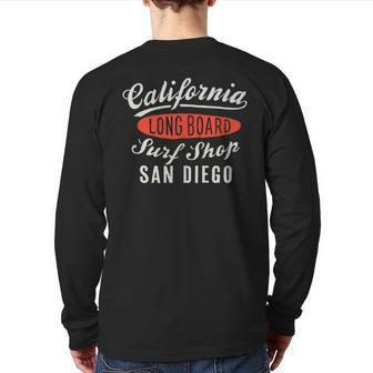 San Diego Surfing Vintage California Surf Back Print Long Sleeve T-shirt - Monsterry CA