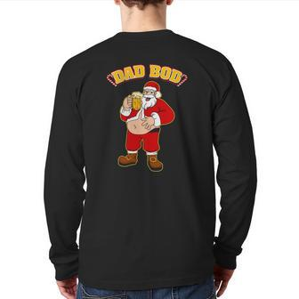 Santa Belly Dad Bod Christmas Beer Belly Back Print Long Sleeve T-shirt | Mazezy