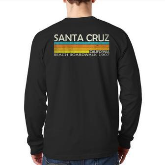 Santa Cruz California Beach Boardwalk Retro Vintage Back Print Long Sleeve T-shirt - Monsterry DE