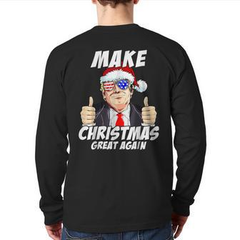 Santa Trump Make Christmas Great Again Family Matching Back Print Long Sleeve T-shirt - Seseable