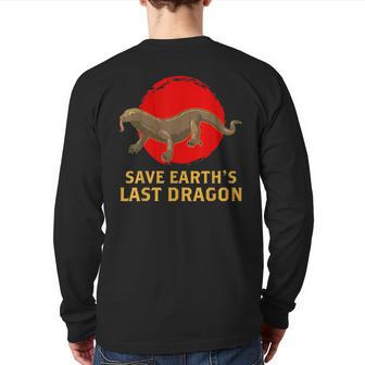 Save Earth’S Last Dragon Reptile Lover Komodo Dragons Back Print Long Sleeve T-shirt - Monsterry DE