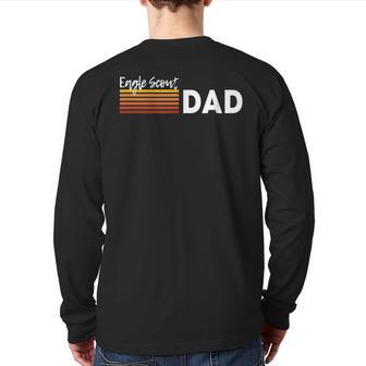 Scout Dad Scouting Father Eagle Proud Back Print Long Sleeve T-shirt | Mazezy