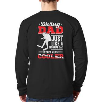 Scuba Diving Dad Father's Day Diver Scuba Diving Back Print Long Sleeve T-shirt | Mazezy