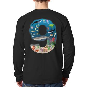 Under Sea Realistic Fish Starfish Ninth Number 9 Back Print Long Sleeve T-shirt - Monsterry DE
