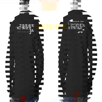 Senior Dad Class Of 2021 Graduate Proud Father Graduation Back Print Long Sleeve T-shirt | Mazezy