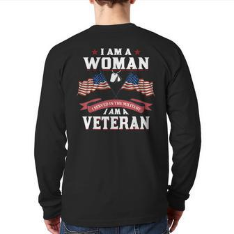 I Served In The Military I Am A Veteran Woman Back Print Long Sleeve T-shirt | Mazezy UK
