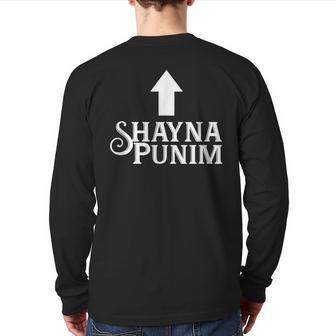 Shayna Punim Jewish With Arrow Back Print Long Sleeve T-shirt - Monsterry AU