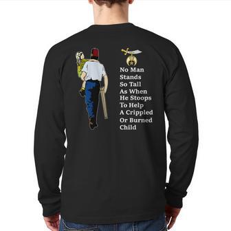 Shriner Man Stand So Tall With Children Masonic Father's Day Back Print Long Sleeve T-shirt - Monsterry UK