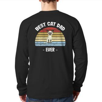 Siamese Cat Dad Ever Back Print Long Sleeve T-shirt | Mazezy