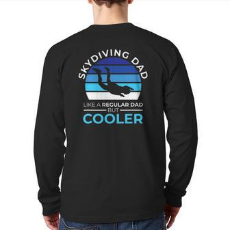 Skydiving Dad Skydiver Parachute Plane Back Print Long Sleeve T-shirt | Mazezy