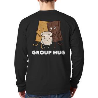 Smores Group Hug Marshmallow Chocolate Back Print Long Sleeve T-shirt - Monsterry UK