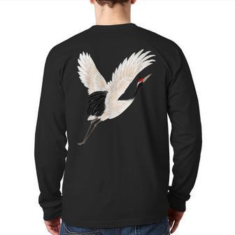 Snow Crane Bird White Bird Watching Expert Bird Photographer Back Print Long Sleeve T-shirt - Monsterry AU