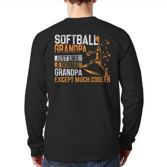 Softball Grandpa Except Much Cooler T Grandpa T Back Print Long Sleeve T-shirt | Mazezy
