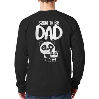 Soon To Be Dad Panda Bear Future Dad New Dad Back Print Long Sleeve T-shirt | Mazezy