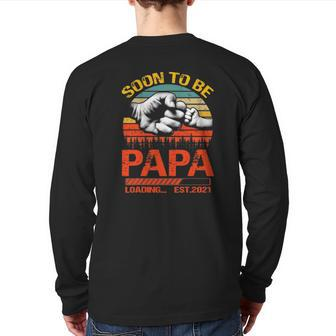 Soon To Be Papa Est 2022 New Papa Vintage Back Print Long Sleeve T-shirt | Mazezy