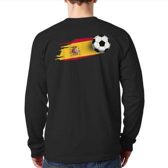 Spain Flag Jersey Spanish Soccer Team Spanish Back Print Long Sleeve T-shirt - Monsterry UK