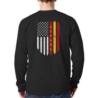 Spanish American Flag Spain Roots Dad Espana Tank Top Back Print Long Sleeve T-shirt | Mazezy AU