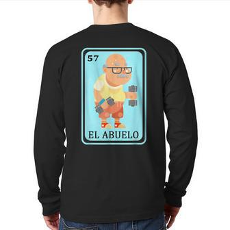 Spanish Mexican Lottery Bingo Grandpa Father Dad El Abuelo Back Print Long Sleeve T-shirt | Mazezy