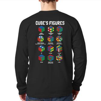 Speed Cubing Puzzle Cube Back Print Long Sleeve T-shirt - Monsterry